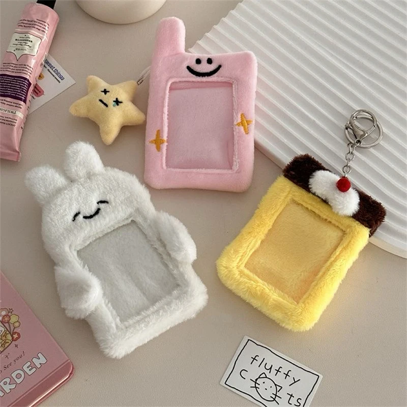 Simple Cartoon Animal Photocard Holder Rabbit Teddy Bear Card Holder Kpop Idol Plush Kpop Photocard Holder