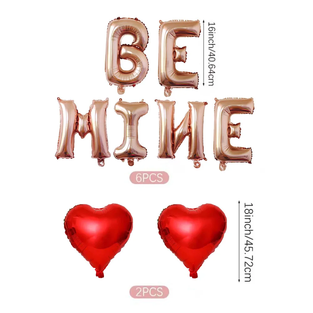 1Set Be Mine Love Balloons For Valentine's Day Party Confession Proposal Wedding Anniversary Romantic Valentine's Day