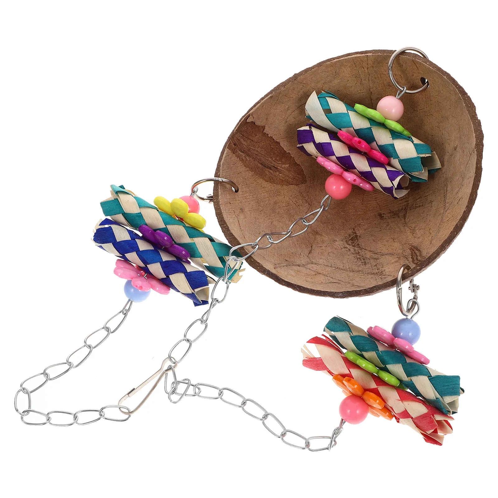 

Hanging Bird Nest Crafted Coconut Shell Durable Parrot Nest Natural Suspended Parakeet Accessory Parrot House Bird Supplies