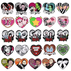 Cartoon Heart Enamel Brooch Anime Horror Movie Lips Rose NaNa Girl Horror Babe Metal Badge Couple Clothe Pin Jewelry Friend Gift