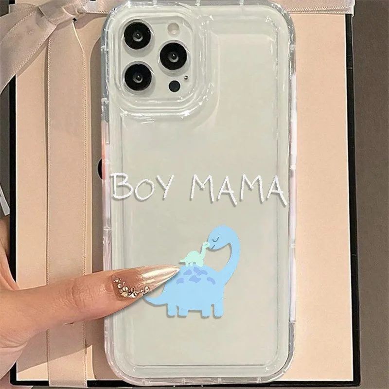 

Air cushion transparent cute dinosaur boy TPU anti-drop cover for Apple iPhone17/16/15/14/13/12/11 series