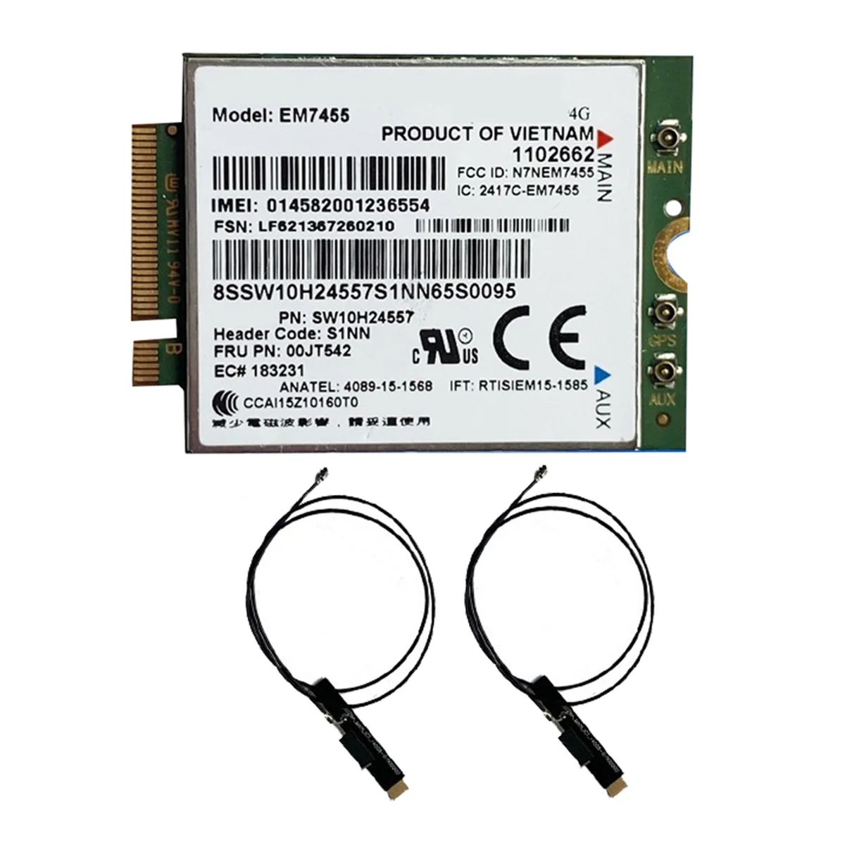 Super Deals Em7455 LTE 4G Card+Antenna Gobi6000 FRU 00JT542 01AX756 for Thinkpad T460 T460P L560 Yuga 260 P50 P70 X260