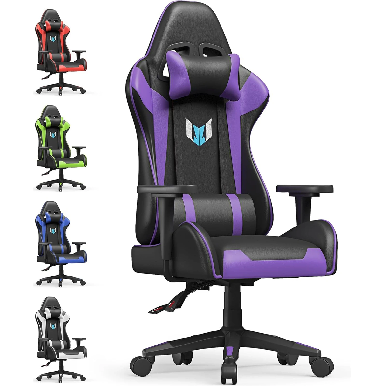 Ergonomic Gaming Chair - Gamer Chairs with Lumbar Cushion + Headrest Gaming Chair Height Adjustable Office Chair Computer Chair