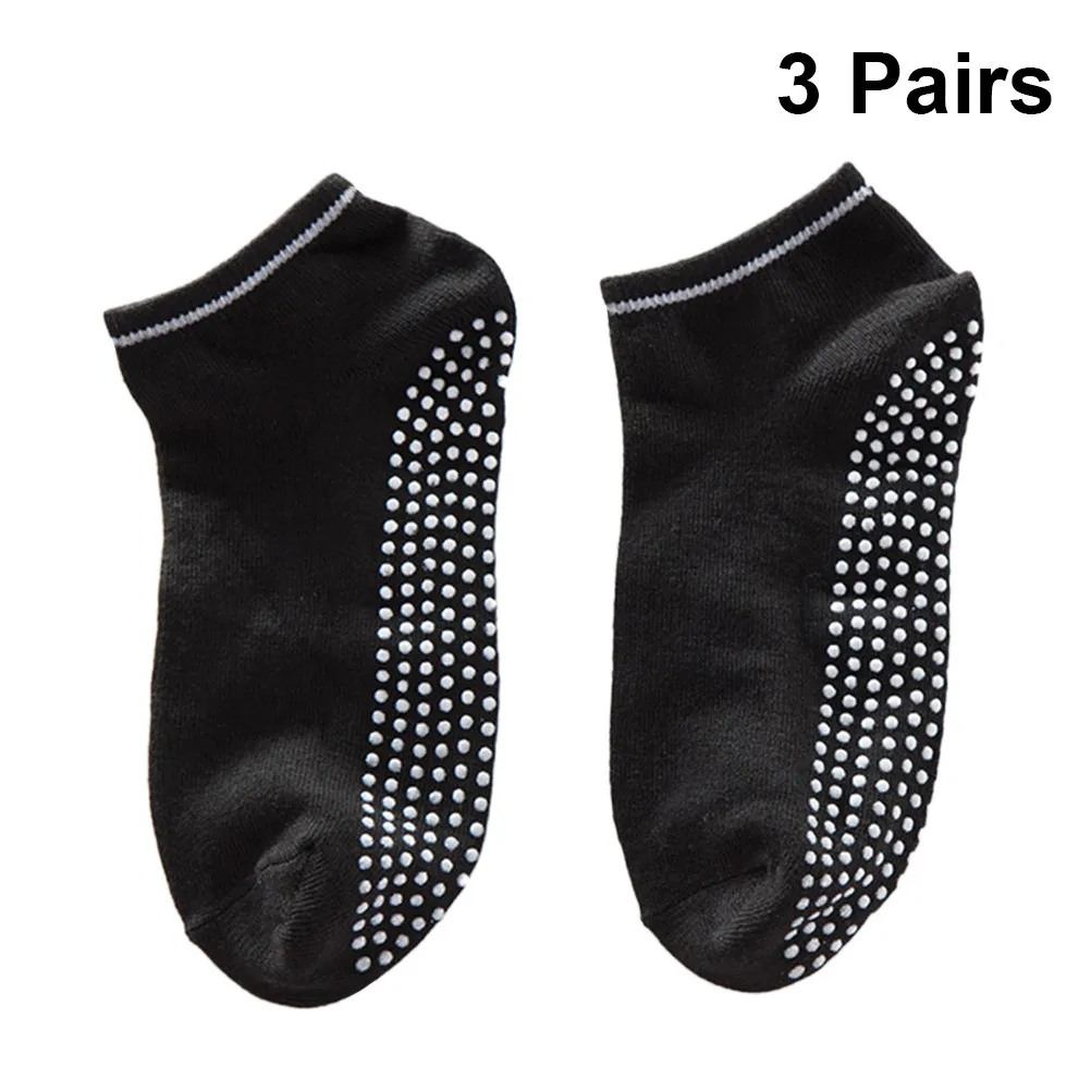 

3Pair Yoga Socks Anti-Slip Unisex Non Skid Cotton Sports Socks for Pilates Ballet Barre Dance Gym Workout Travel Home