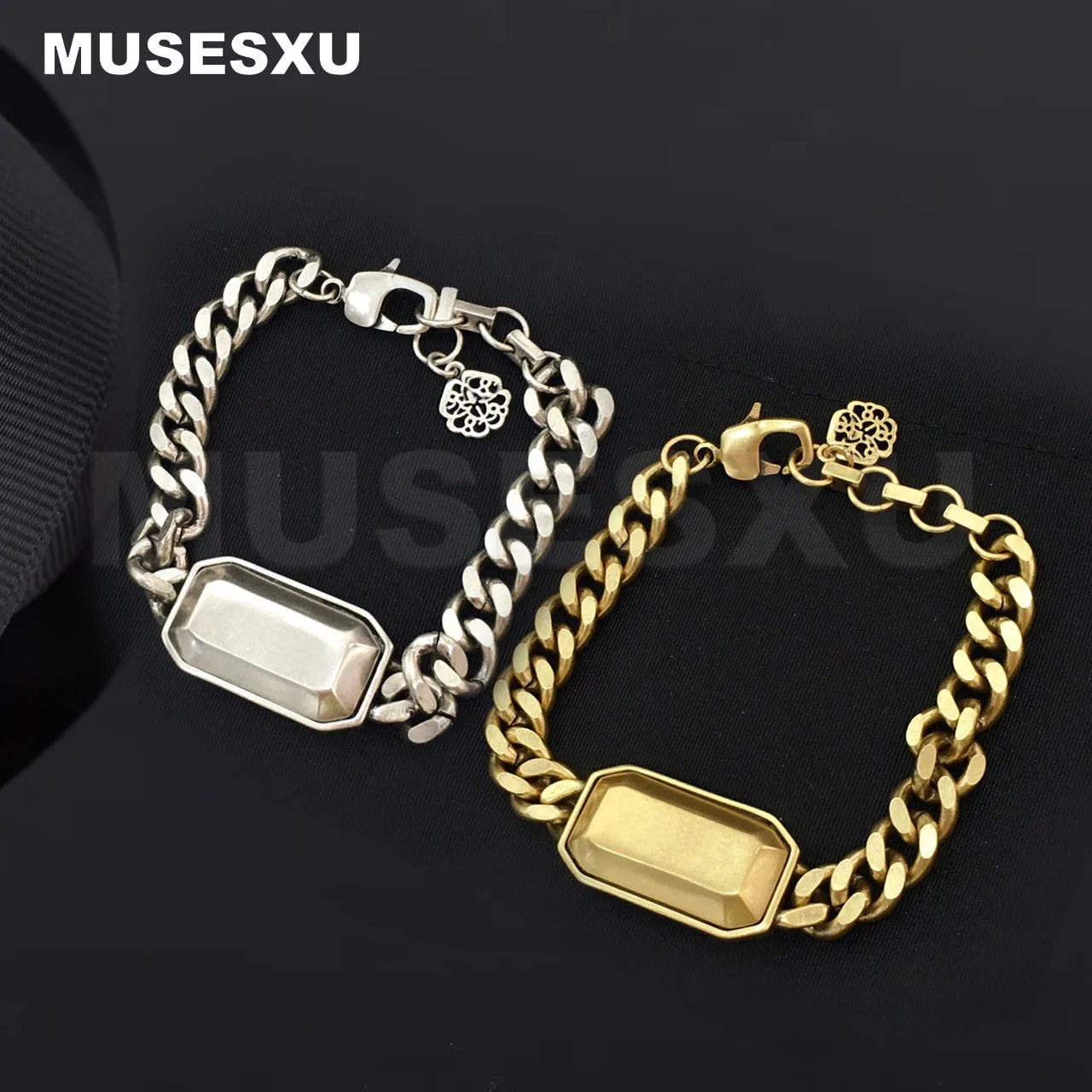 

Jewelry&Accessories Hip Hop Rock Style Three-Dimensional Rectangular Brand Thick Chain Bracelet For Woman's & Man's Party Gifts