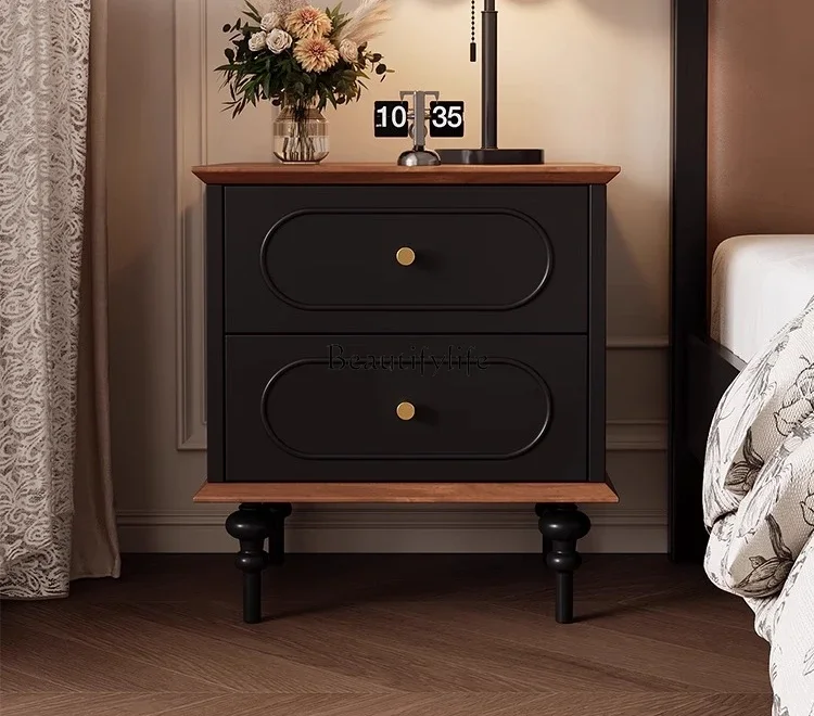 

ls 42Medieval bedside table small light luxury storage new storage cabinet