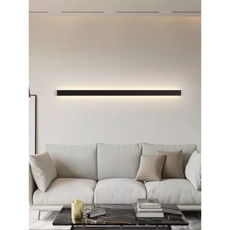 Minimaliste bande applique chambre moderne minimaliste créatif trois couleurs LED salon canapé fond applique murale