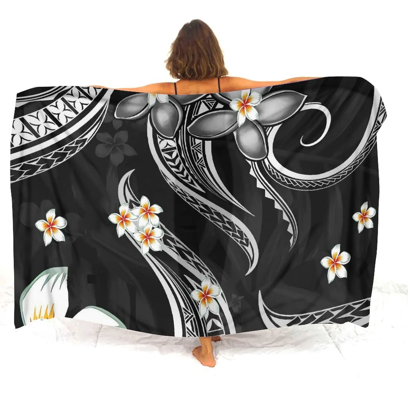 

Пляжное платье-саронг — это элегантная и красивая шаль-саронг с полинезийским стилем и настраиваемыми узорами.