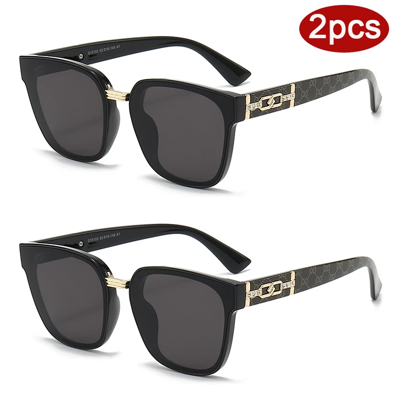 نظارات شمسية للسيارة 1/2 قطعة نظارات شمسية مربعة فاخرة موضة الرجال والنساء ماركة مصمم السفر القيادة نظارات شمسية نظارات غير رسمية في الهواء الطلق #6