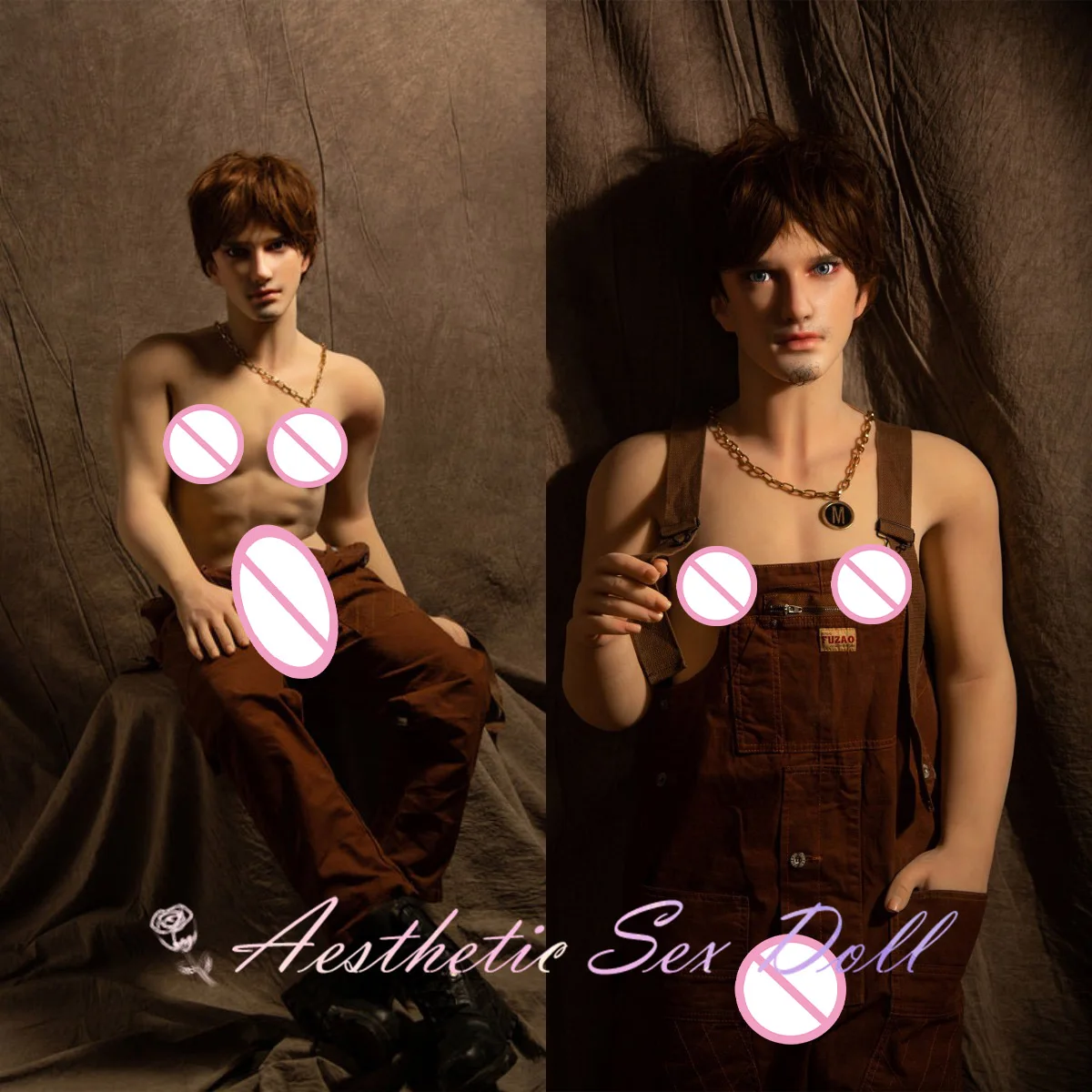 Full size, handsome boyfriend body, customizable large penis, muscular male frame, sex doll suitable for 18+ adult women,