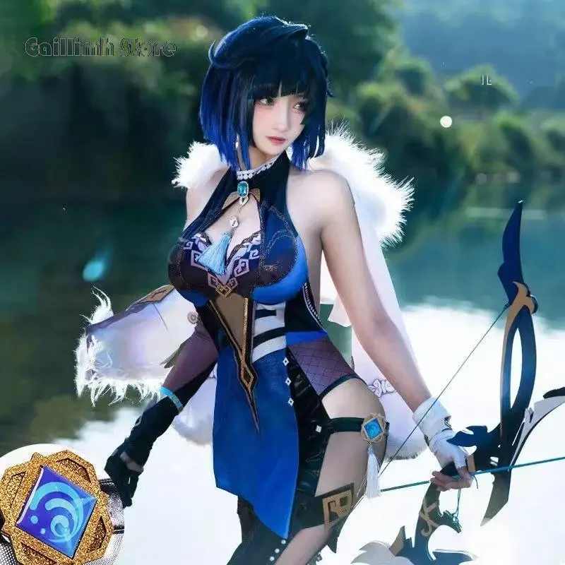 Game Genshin Impact Yelan Cosplay Costume Sexy Yelan Bunny Liyue Hydro Full Set Wig Halloween Outfit Plus Size Ye Lan Costume