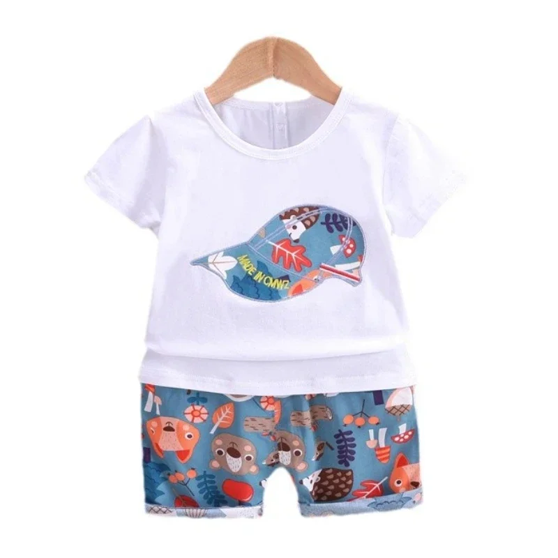 

New Summer Baby Clothes Suit Children Boys T-Shirt Shorts 2Pcs/Sets Toddler Girls Clothing Infant Cotton Costume Kids Tracksuits
