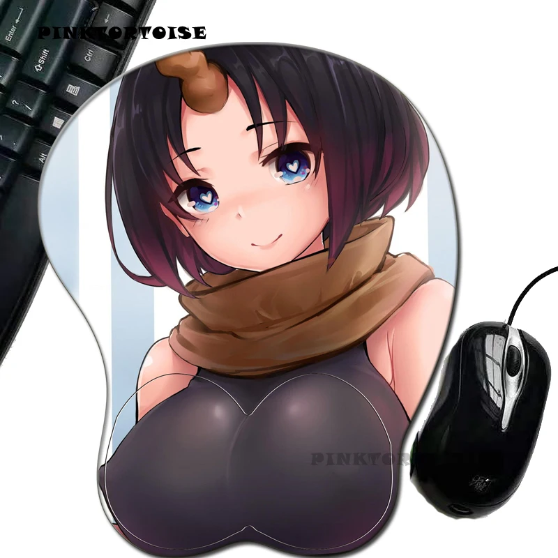 PINKTORTOISE Anime Kobayashi-san Chi no Maid Dragon 3D Chest Silicone Elma Wrist Rest Mouse Pad notebook PC playmat