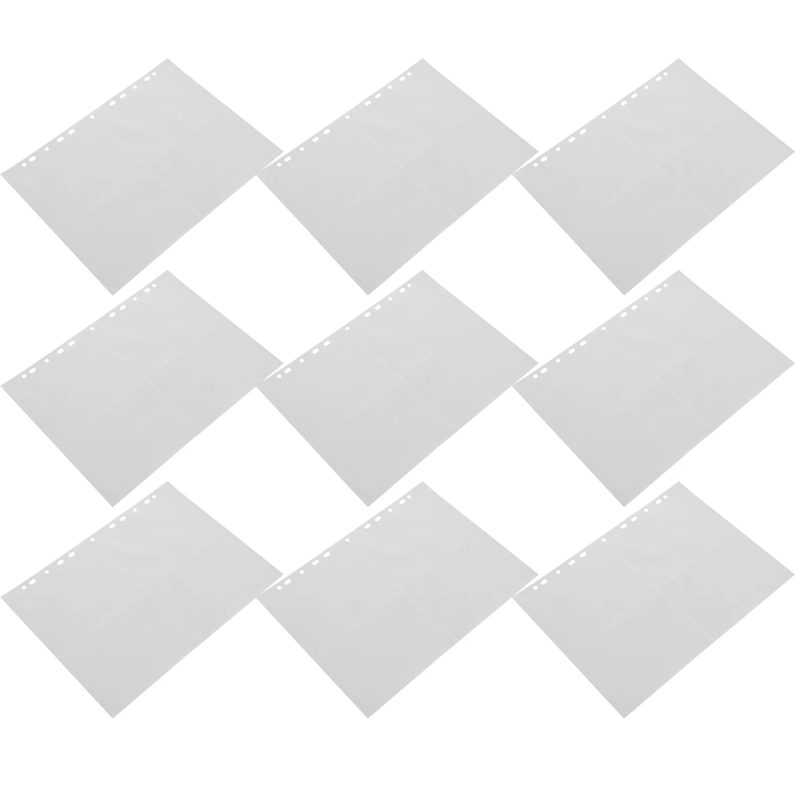 40Pcs A4 Transparent Photo Album Pages 4 Pockets Per Sheet Reusable Plastic Binder Inserts for Organizing Photos