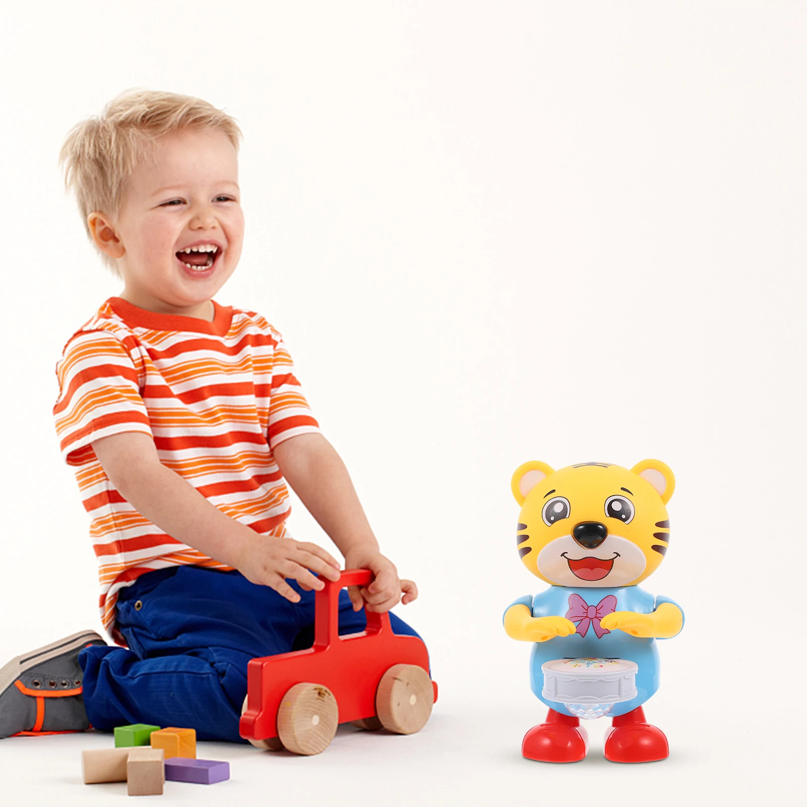 ドラムビートタイガーロボット子供音楽おもちゃおもちゃ赤ちゃん電気動物ミュージカルダンスベビー Abs キッズ歌