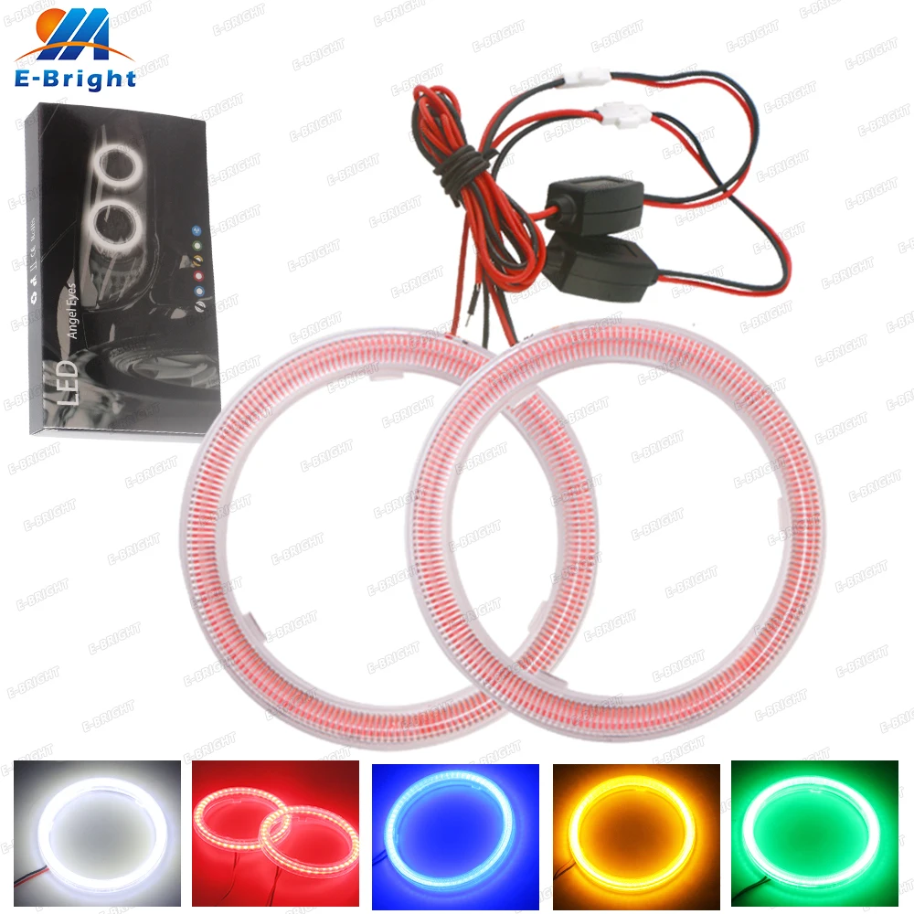 

2P Angel Eyes 12V Halo Ring 60mm 70mm 80mm 90mm 100mm 110mm 120mm for Car Snowbike Headlight Fog Light Red Green Blue White
