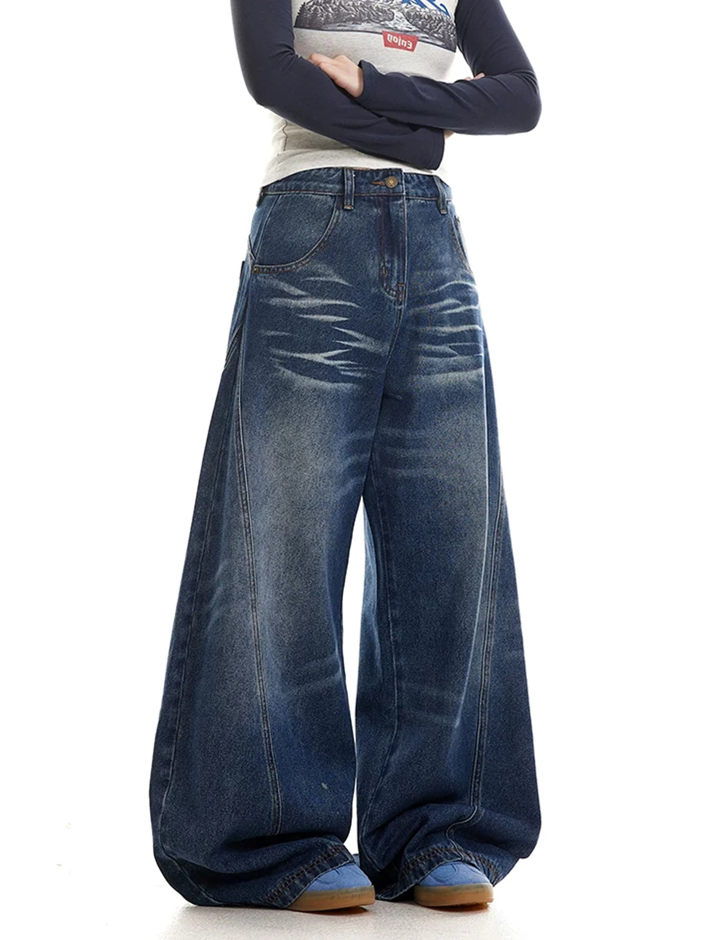 

Waed American Sle Широкие джинсы Мужчины Женщины Свободный крой Брюки на заказ Джинсы ape Повседневная одежда Зимний сезон