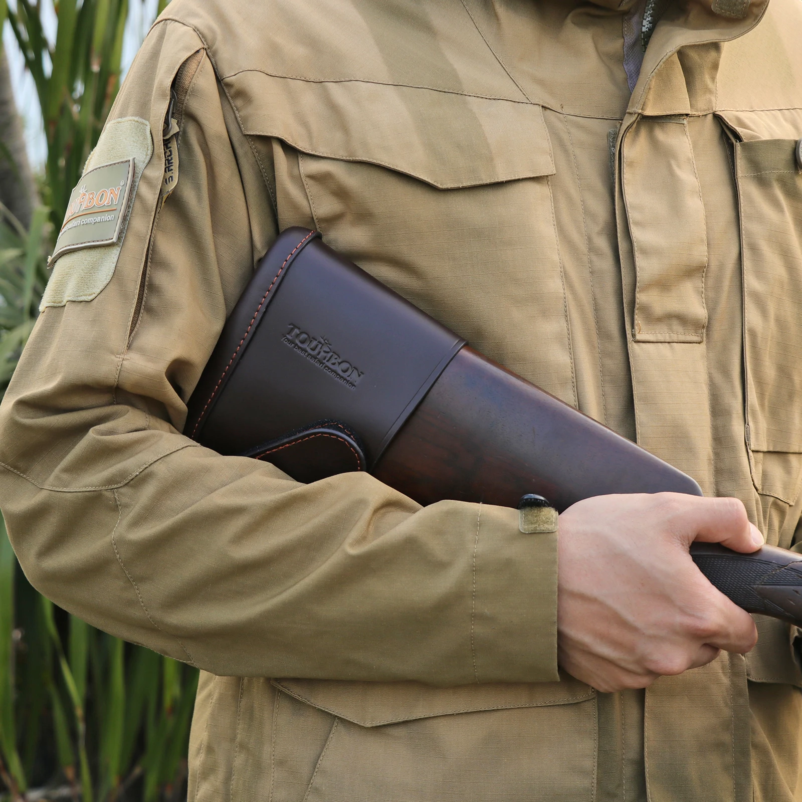 Tourbon-accesorios para pistola de caza, Almohadillas protectoras de cuero para Rifle y pistola, antideslizantes, con retroceso