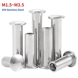 M1.5 M1.7 M2 M2.5 M3 M3.5 304 Stainless Steel Round Flat Truss Head Half Semi Hollow Shank Rivet Screw L=3-40mm GB873
