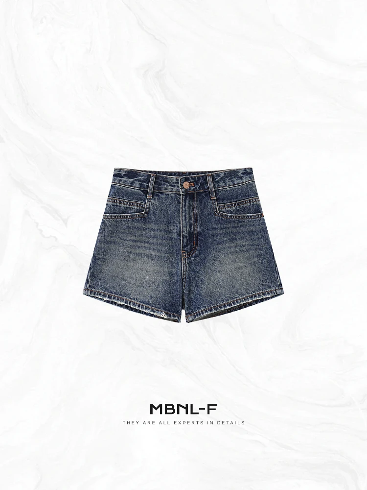 

Retro Waed Cotton 00% ort Jeans MBNLF Vintage orts Kinglei XMXNZ622 Women's Summer Faion Casual Denim orts