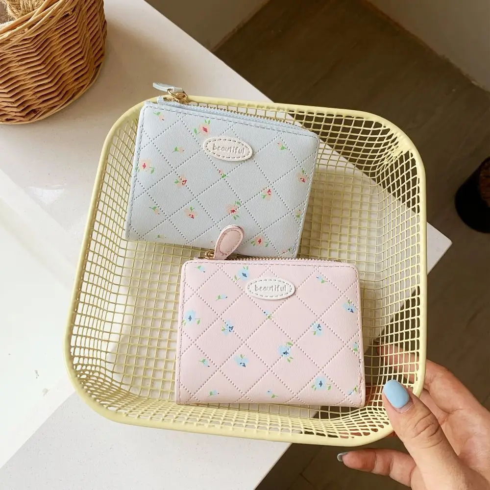 أزياء زهرة المرأة المحفظة أضعاف قصيرة طالب المحفظة بو الجلود سستة عملة المحفظة بطاقة حقيبة