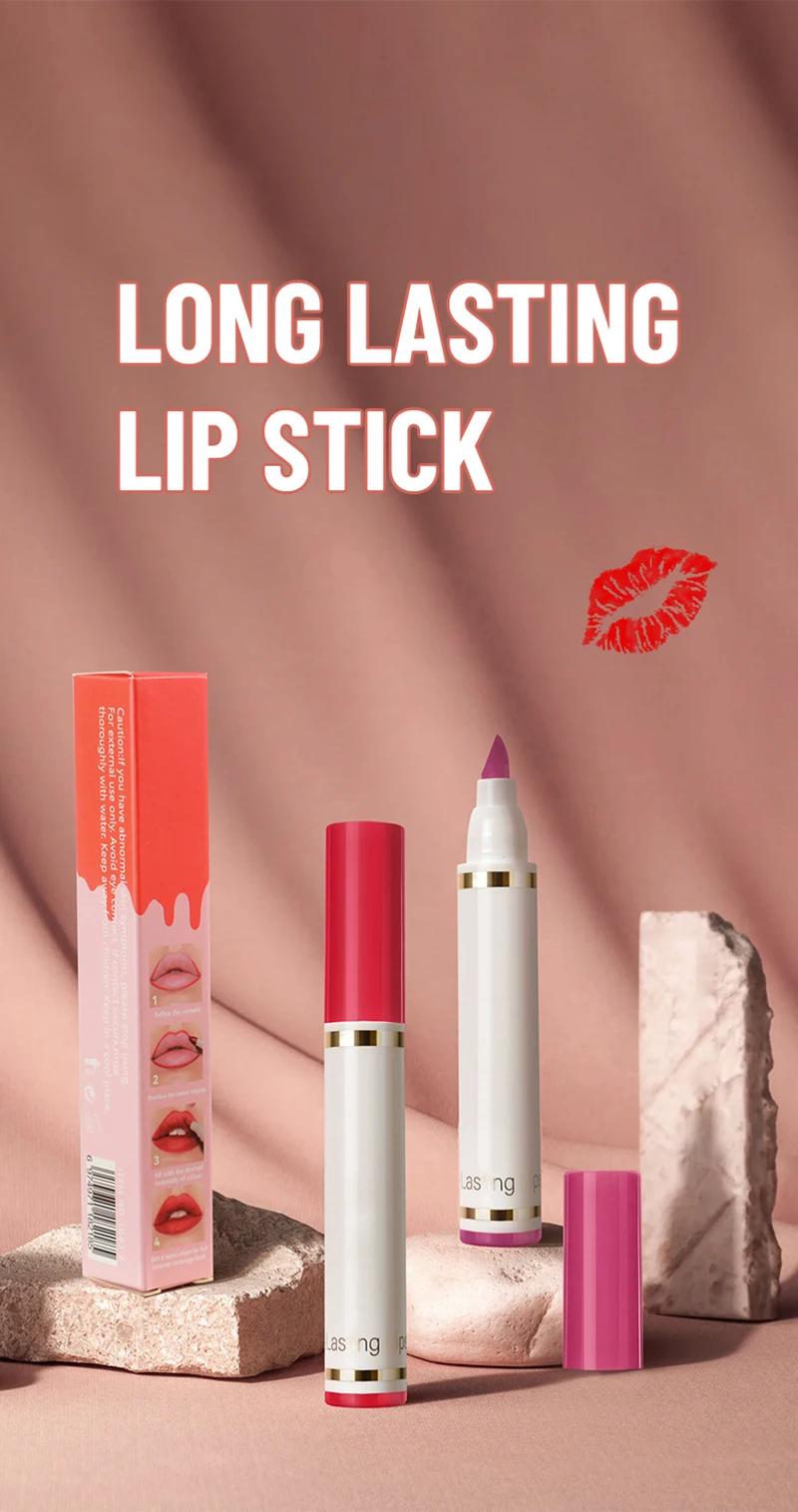 Lip Tint Marker Lipliner En Stok Vloeibare Lippenstift Met Nude Matte Tinten Gepigmenteerde Waterdichte Lichtgewicht Lipvlek Cosmetica