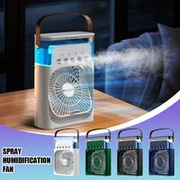 Portable Humidifier Fan Air Conditioners USB Electric Fan LED Night Light Water Mist Fun 3 In 1 Air Cooler Humidifie Low Noise