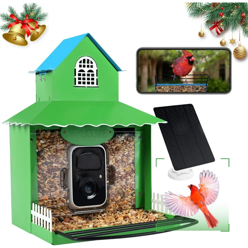 

Smart Bird Feeder with Camera, 1080P HD AI Identify Wild Bird Watching Camera, Auto Capture Bird Videos & Motion Detection