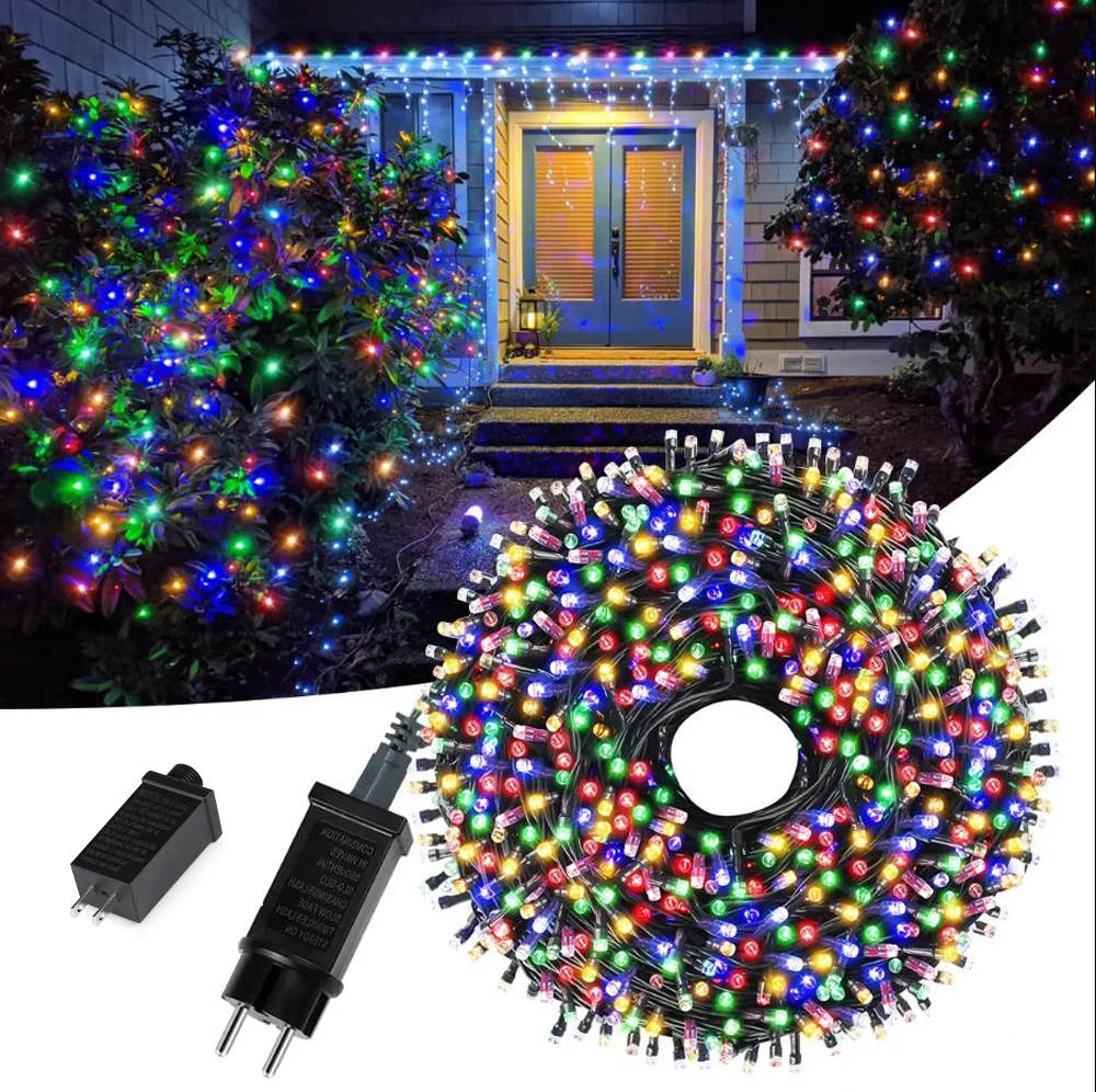 10/20/50/100m LED String Christmas Light With EU US Power Adapter Outdoor Waterproof Fairy Garland Lights Halloween Garden Decor