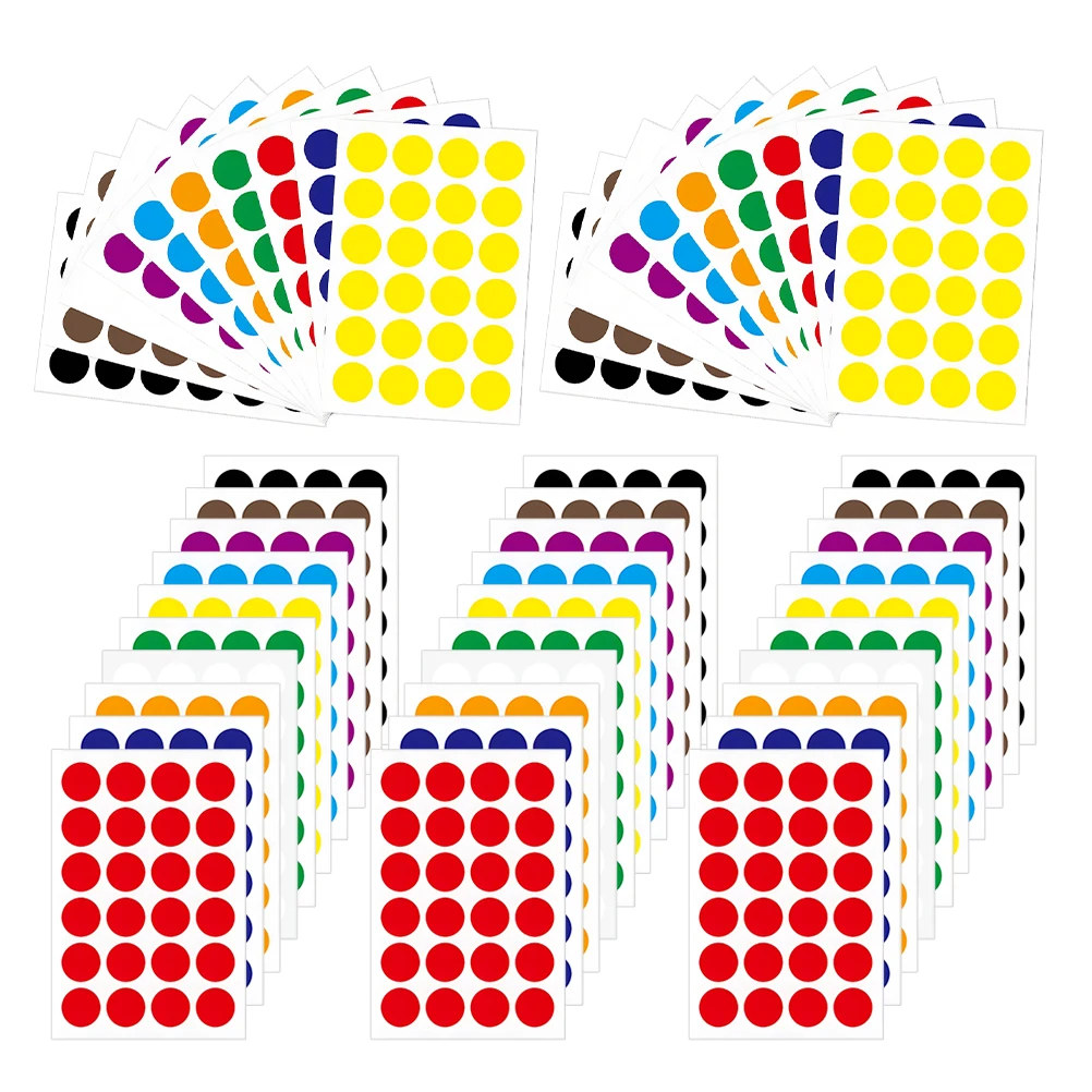 

50 Sheets 19mm Colorful Dot Stickers Self Adhesive Round Labels for ganization Circle Paper Art Crafts