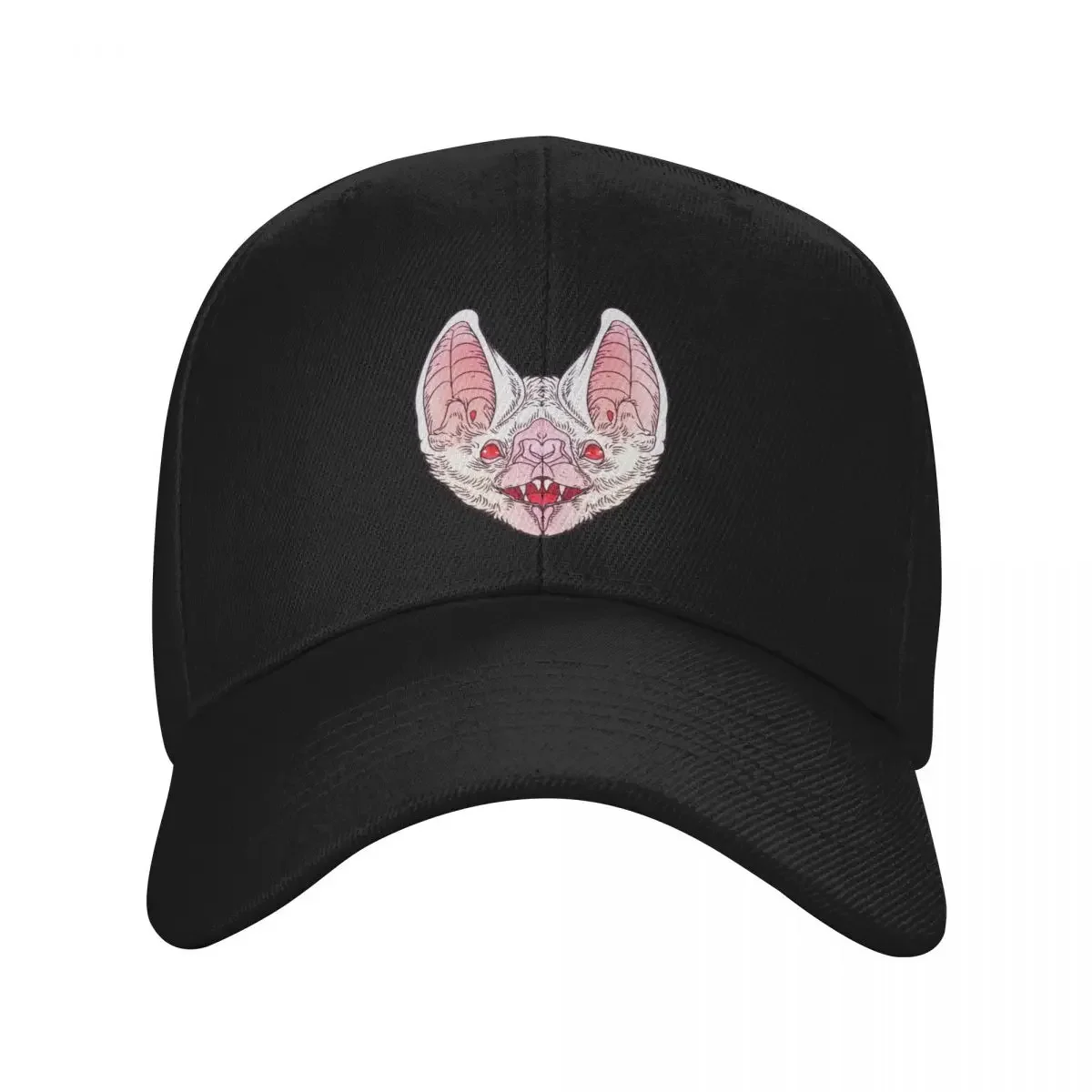 Cute But Creepy Albino Vampire Bat Face Baseball Cap Wild Ball Hat Big Size Hat fashionable Beach Outing Boy Child Women's