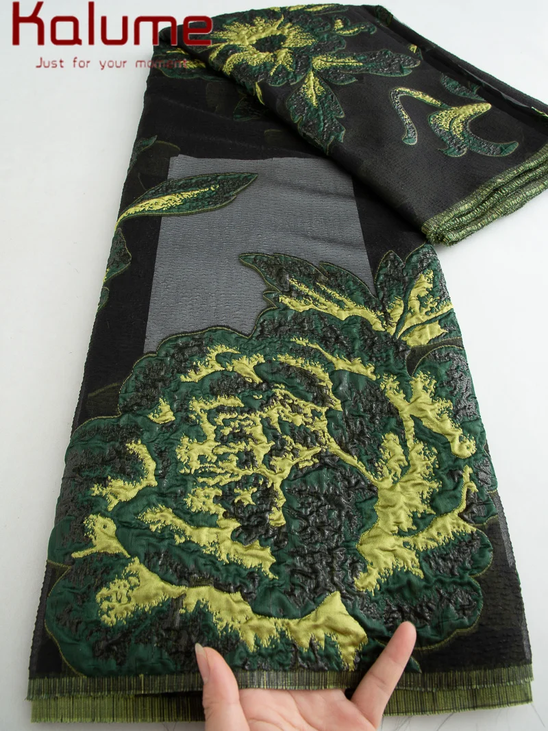 

Kalume African Gilding Lace Fabric Brocade French 2025 Jacquard Lace Fabric Satin for Nigerian Wedding Party Dress Sew F4179