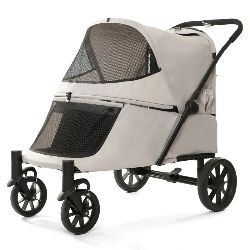 Premium Wagon Foldable Large Pet Stroller Carrier Big Capacity Heavy Duty Materials Cat Travel Bag Pet Dog Stroller