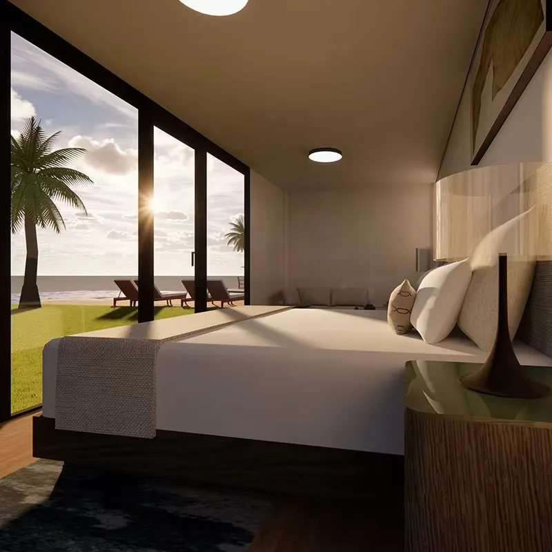 20ft 40ft حاوية منزل وحاوية مطبخ متنقلة حاوية جاهزة منزل 3 غرف نوم 2 حمام