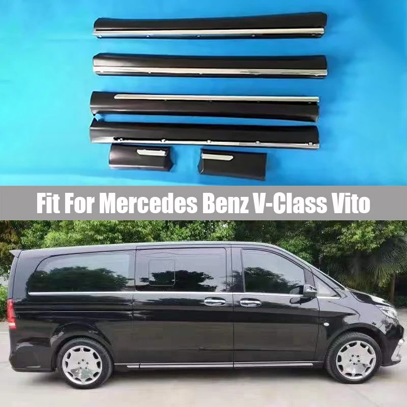 Car Side Skirt Fit for Mercedes Benz V-Class V200 V220 V250 V260 Vito Metris W447 Molding Trims Car Exterior Trims Accessories