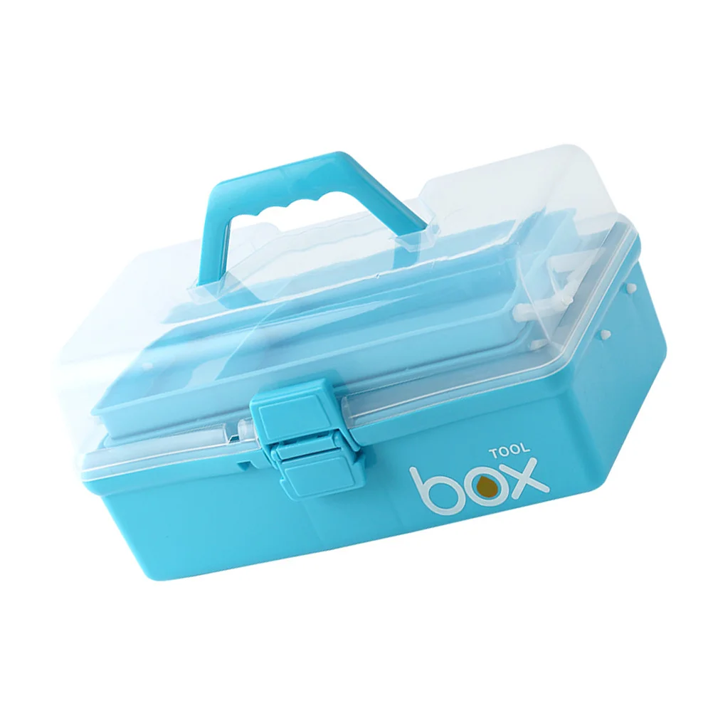 صندوق الإسعافات الأولية الطبي خفيف الوزن لتخزين أدوية الطوارئ، محمول متعدد الأقسام للمنزل والمكتب والخارج باللون الأزرق السماوي S #2