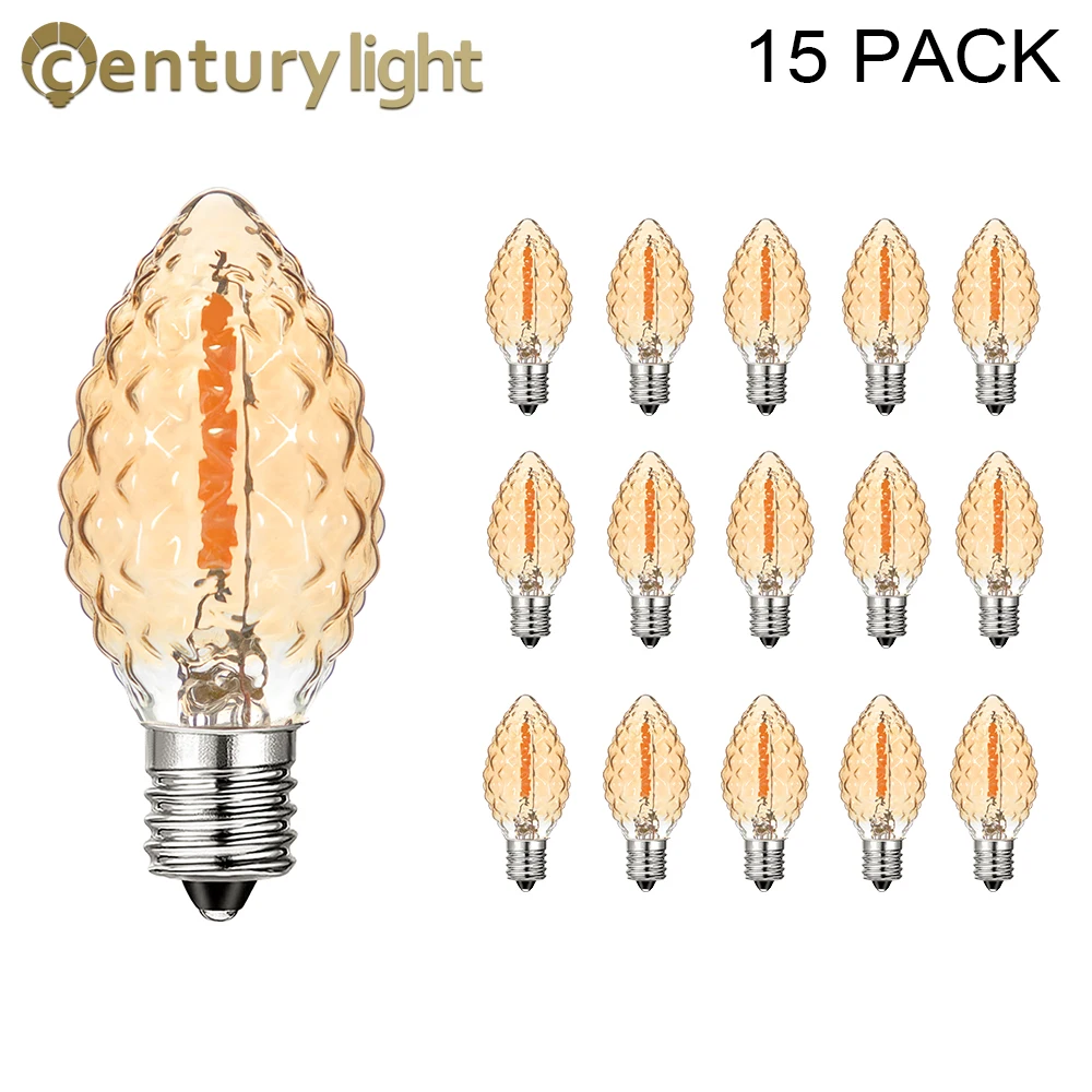 Vintage C7 Led Bulb E12 Base Candle Mini Night Lamp 0.5watt 2200k Amber Glass String Light Replacement Bulb Decorative Lighting