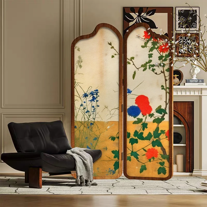 

Sofa background screen living room foldable mobile French antique home bedroom cover bedside dining partition