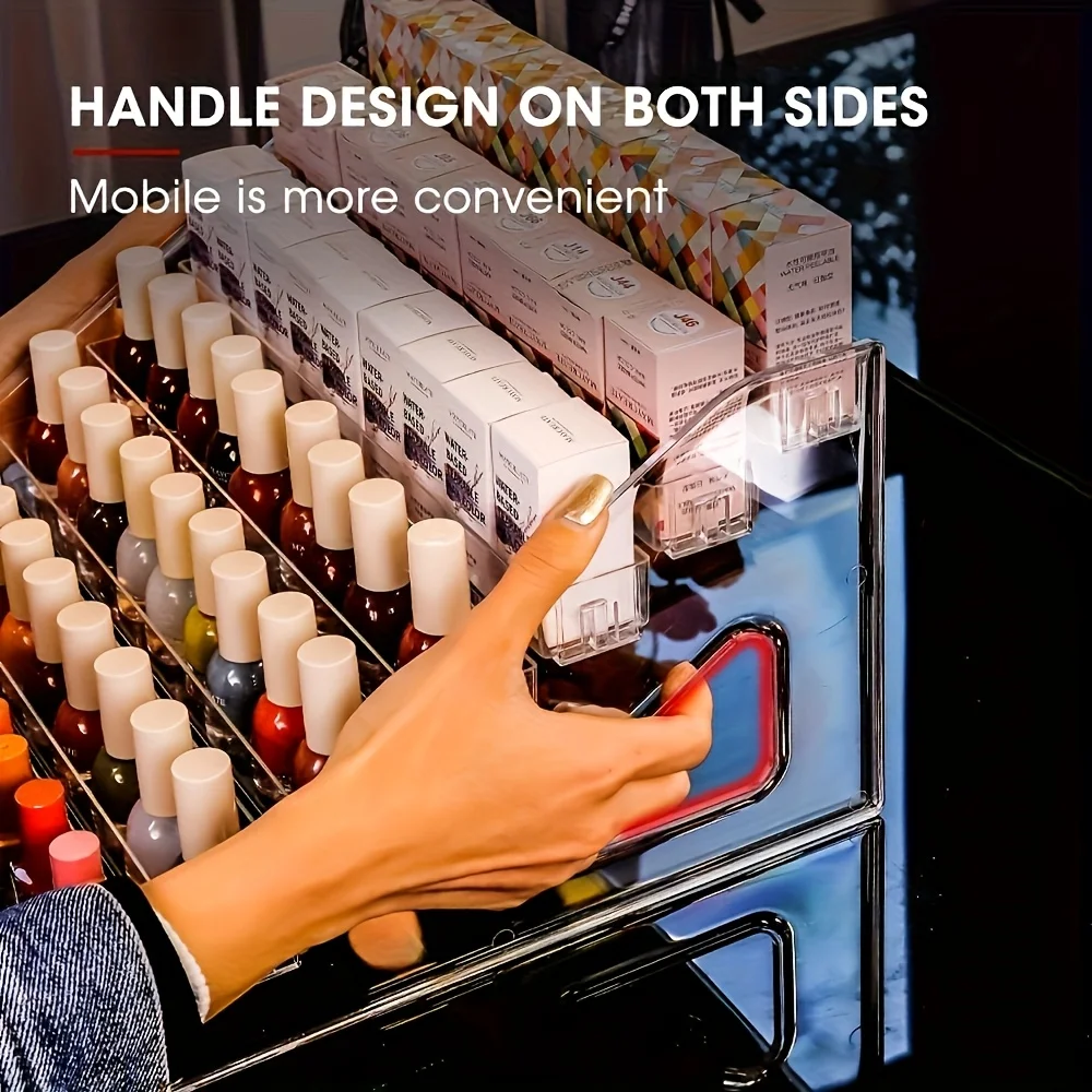 Multifunctional Acrylic Organizer, Suitable for Nail Polish, Cosmetics, Fashion Glasses, and Essential Oils - Easy Installation