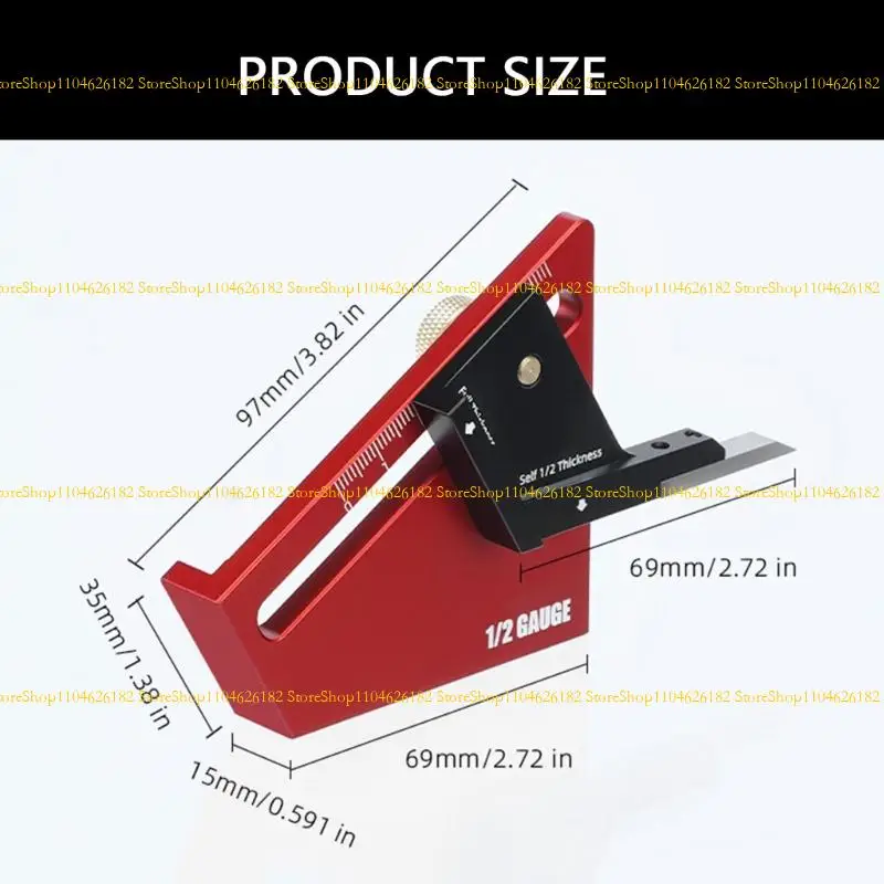Q2Q4 Aluminum Centering Ruler Height Adjuster With Precisions Ruler For Cabinet Making Tablesaw Depth Calibration 0-58mm