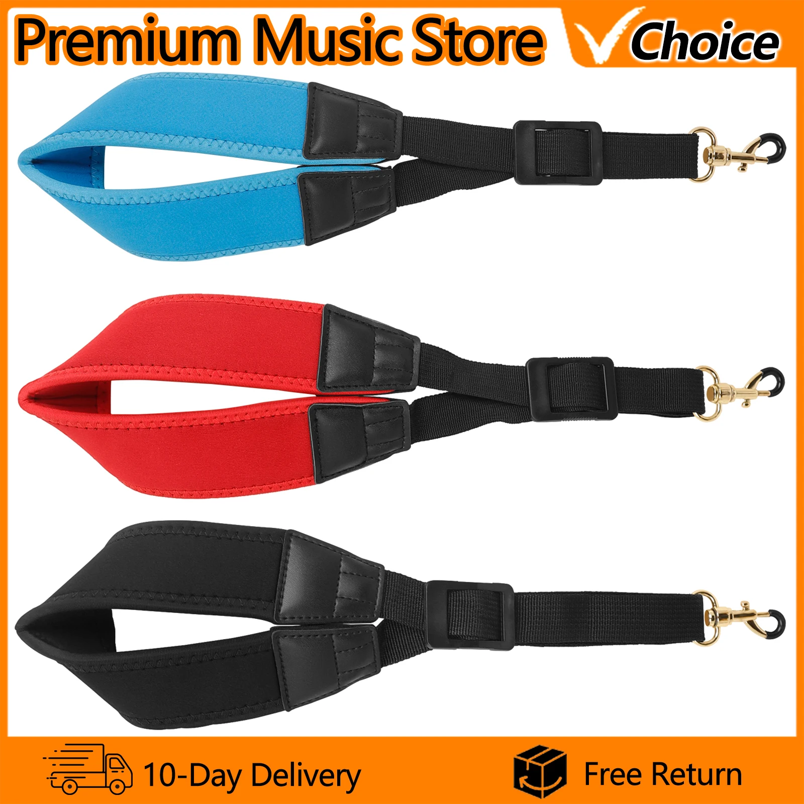 Tracolla universale per sassofono Tracolla per sassofono in cotone ad alta elasticità Decompressione in nylon Fascia per spalla regolabile