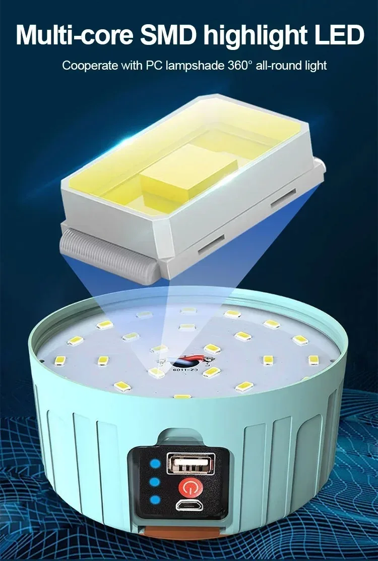 Portable Solar Camping Light Power Bank LED Lanterns With Remote Control Waterproof Outdoor Tent Light Rechargeable Flashlight