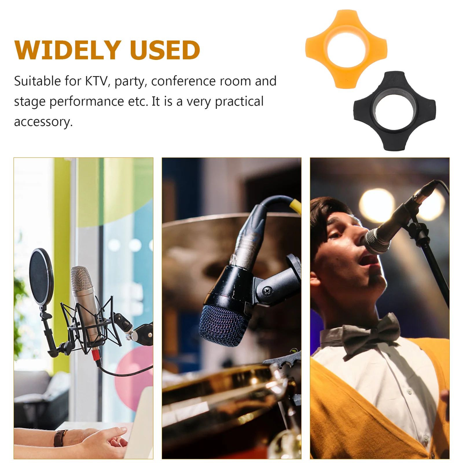 

10 pcs Anti-Roll Microphone Shockproof Ring Rings Rubber Non-Slip Protection For Ktv Party Conference Stage Mic Accessory