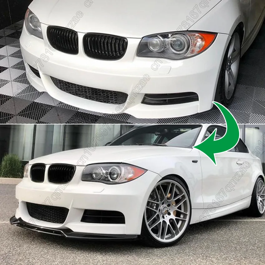 Front Bumper Splitter Lip For BMW 1 Series E82 E88 M-Sport Coupe/Cabrio 2007-2014 4Pcs Canard Spoiler Diffuser Body Kits