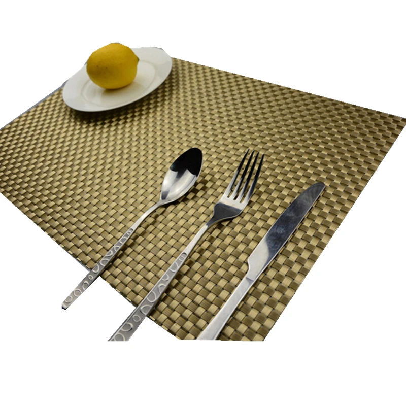 1 Pc PVC Woven Placemat Pad Drink Wine Coaster Bamboo Placemat Dining Table Place Mat Kitchen Decor