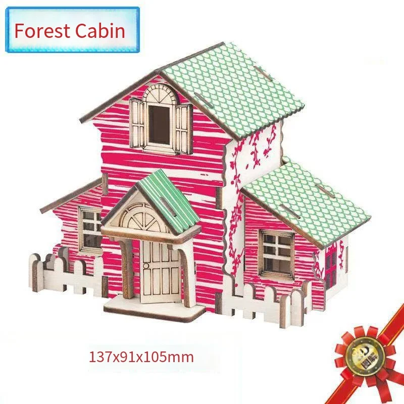 DIY บล็อกปริศนาสําหรับ 3 ถึง 14 ปีอาคารกระท่อมบล็อกของเล่น Builder บล็อกขนาดเล็กอาคารชุดของขวัญ