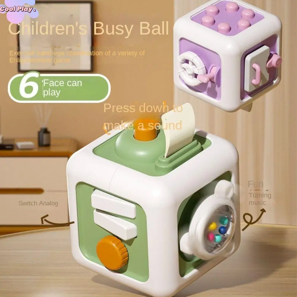 

Practice Skills Montessori Cube Toys Multipurpose Drawer Cube Multipurpose Busy Cube Educational 6 in 1 Montessori Activity Cube