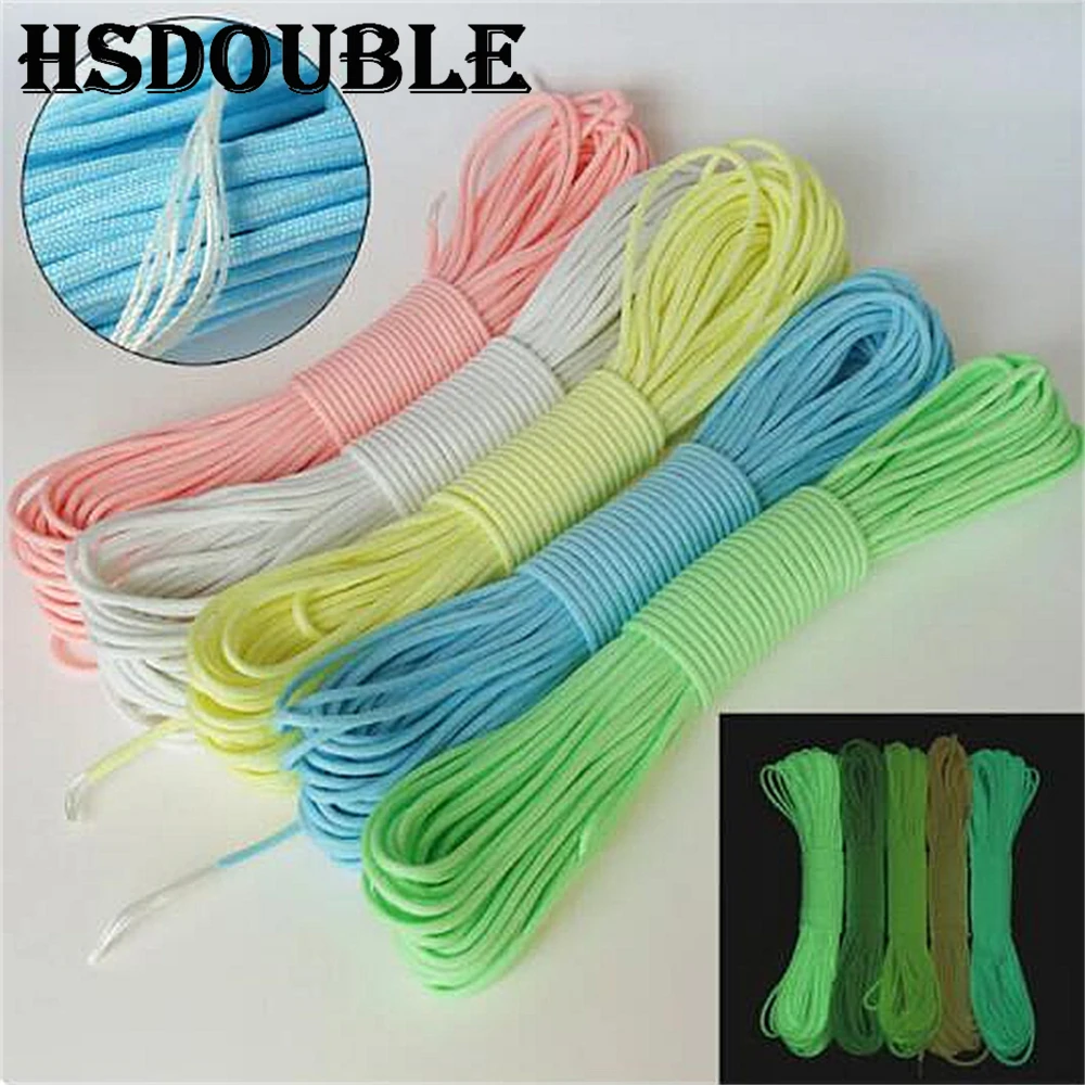 1Pcs 100FT 9 Strands Cores Glow in the dark Luminous Paracord Parachute Cord Lanyard Rope