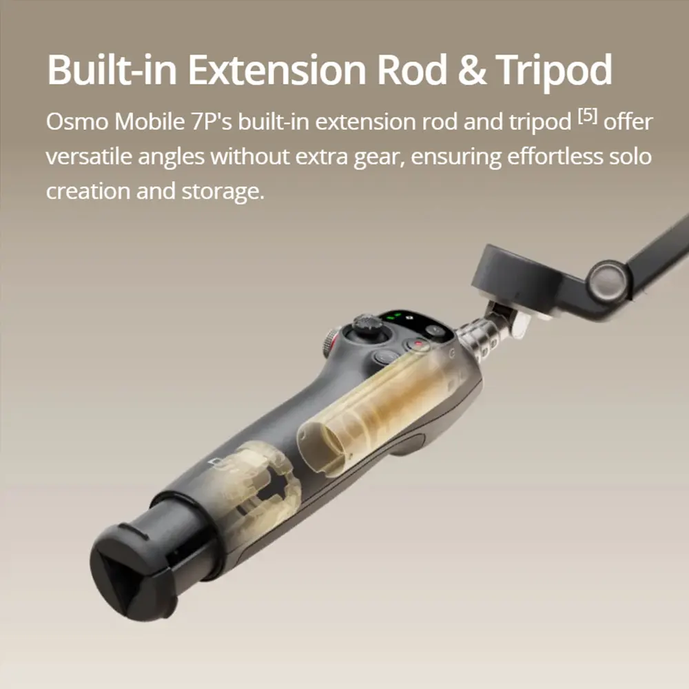Estabilizador de Gimbal para Teléfono Inteligente DJI Osmo Mobile 7, Gimbal de 3 Ejes para Teléfono Móvil, Barra de Extensión y Trípode Integrados Originales, 10 Horas de Duración de la Batería, Carga del Teléfono 6