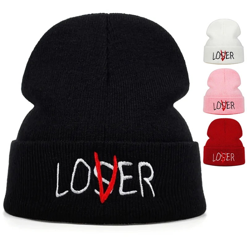 Loser embroidery Winter Hat For Men Skullies Beanies Women Fashion Warm Cap Unisex Elasticity Knit Hats